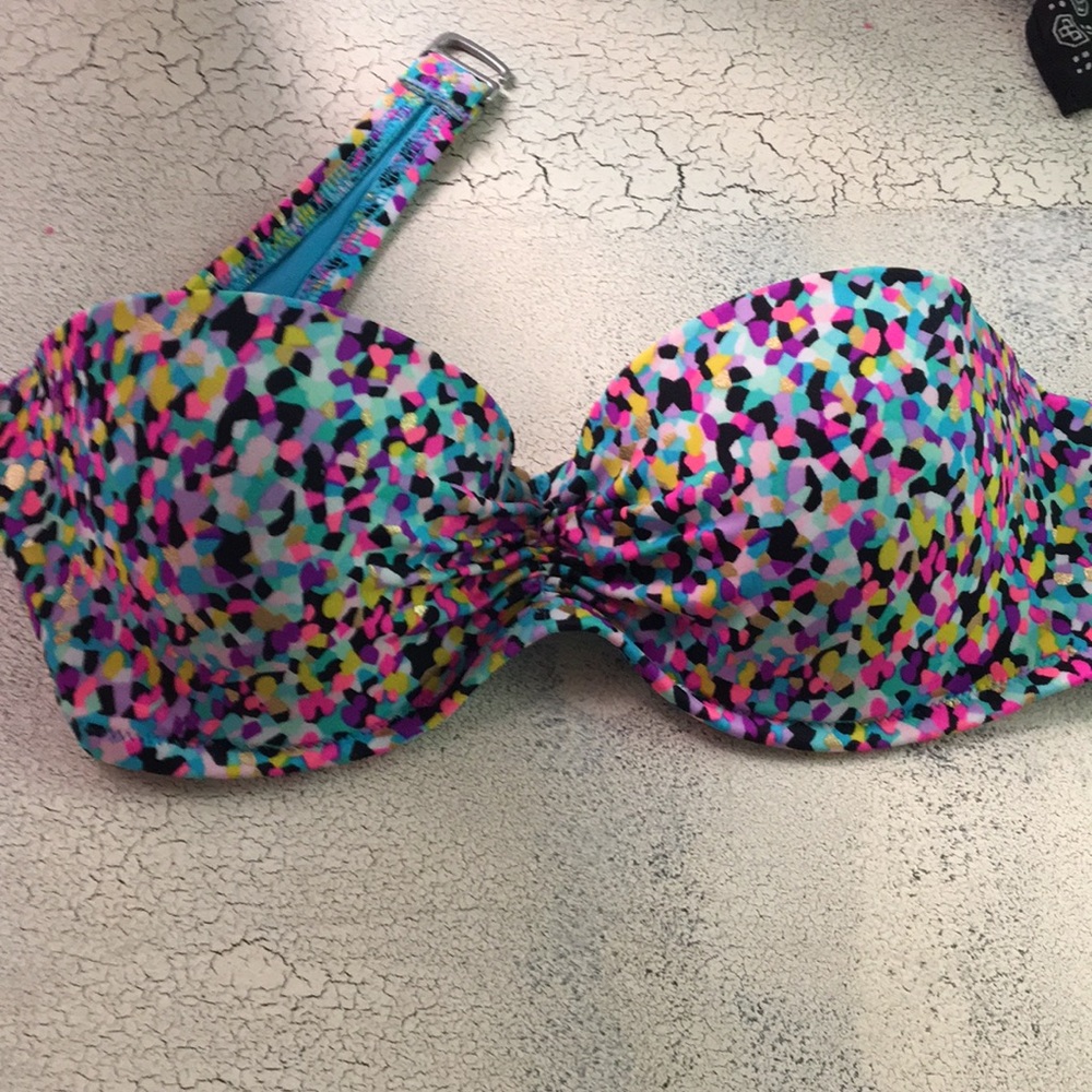 Multicolored Strapless Bikini Top - image 1